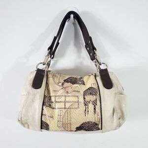 TEXIER Leather cream Handbag Made In France